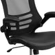 Black Mesh & LeatherSoft/Black Frame |#| Mid-Back Black Mesh Ergonomic Task Chair with LeatherSoft Seat and Flip-Up Arms