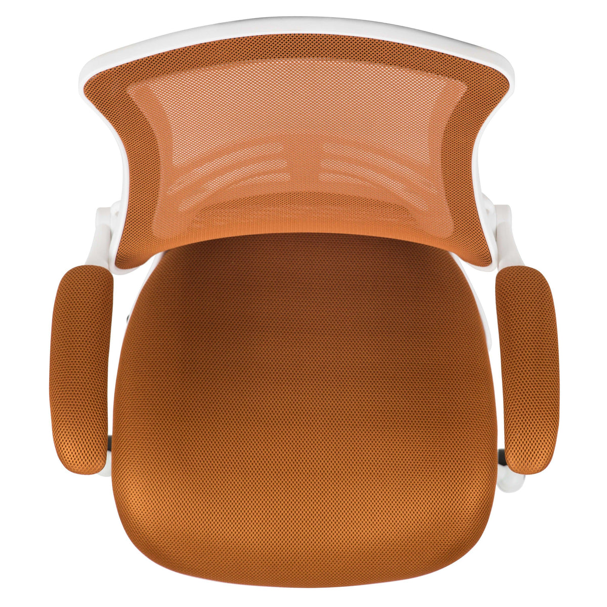 Tan Mesh/White Frame |#| Mid-Back Tan Mesh Ergonomic Task Office Chair, White Frame - Flip-Up Arms