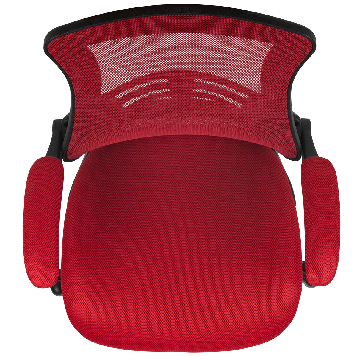 Red Mesh/Black Frame |#| Mid-Back White Mesh Swivel Ergonomic Task Office Desk Chair with Flip-Up Arms