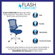 Blue Mesh/White Frame |#| Mid-Back Blue Mesh Ergonomic Task Office Chair, White Frame - Flip-Up Arms