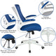 Blue Mesh/White Frame |#| Mid-Back Blue Mesh Ergonomic Task Office Chair, White Frame - Flip-Up Arms