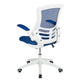 Blue Mesh/White Frame |#| Mid-Back Blue Mesh Ergonomic Task Office Chair, White Frame - Flip-Up Arms