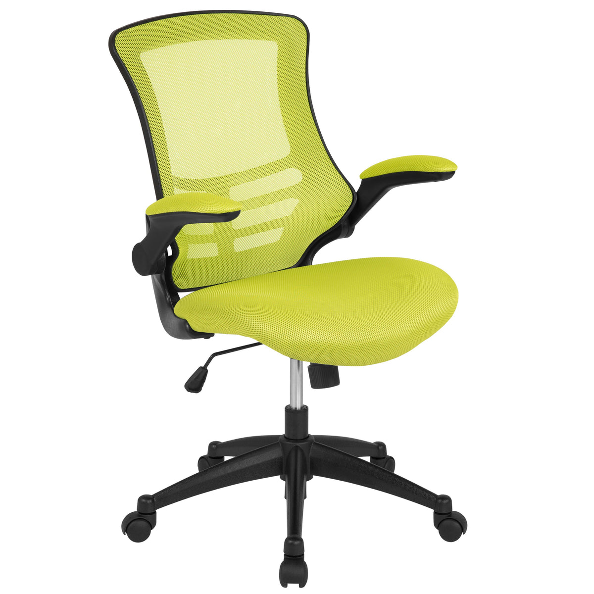 Green Mesh/Black Frame |#| Mid-Back Green Mesh Swivel Ergonomic Task Office Desk Chair with Flip-Up Arms