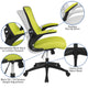 Green Mesh/Black Frame |#| Mid-Back Green Mesh Swivel Ergonomic Task Office Desk Chair with Flip-Up Arms