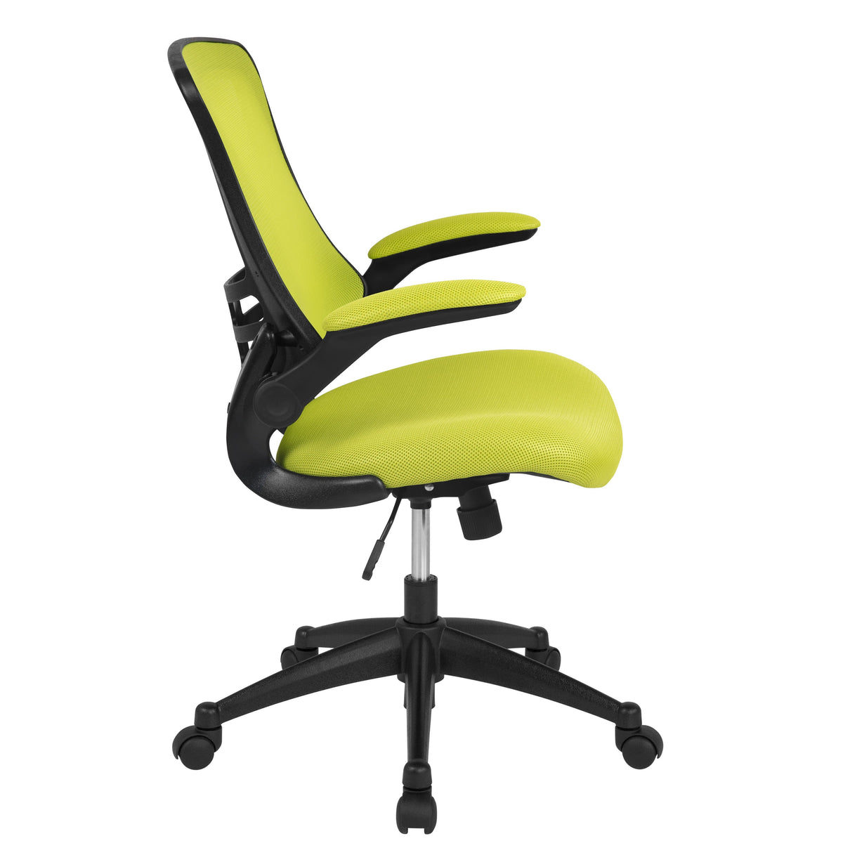 Green Mesh/Black Frame |#| Mid-Back Green Mesh Swivel Ergonomic Task Office Desk Chair with Flip-Up Arms