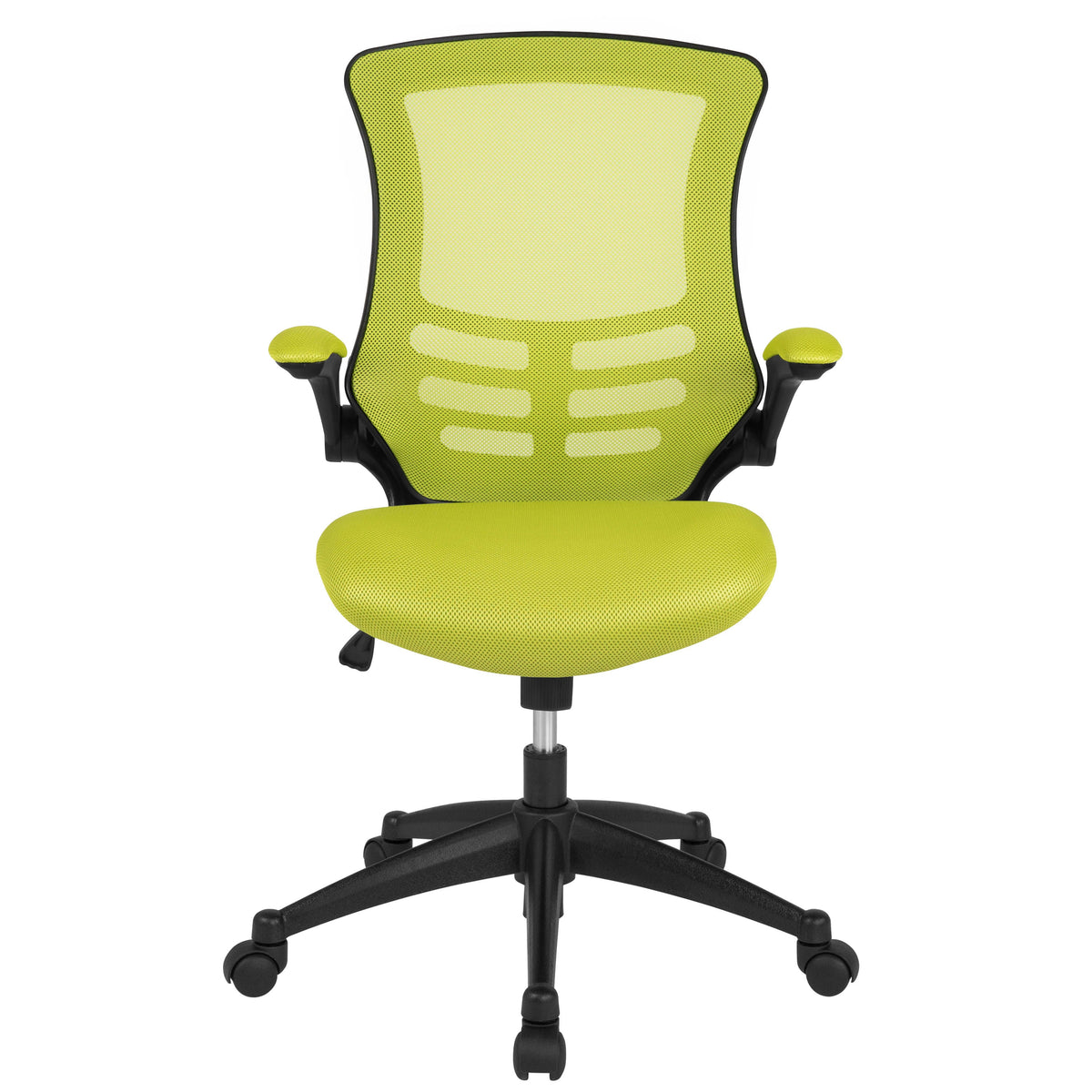 Green Mesh/Black Frame |#| Mid-Back Green Mesh Swivel Ergonomic Task Office Desk Chair with Flip-Up Arms