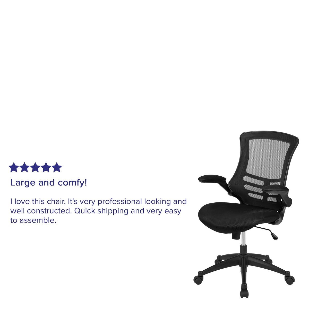 Black Mesh/Black Frame |#| Mid-Back Black Mesh Swivel Ergonomic Task Office Chair with Flip-Up Arms