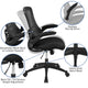 Black Mesh/Black Frame |#| Mid-Back Black Mesh Swivel Ergonomic Task Office Chair with Flip-Up Arms