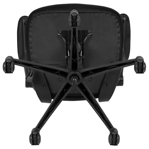 Black Mesh/Black Frame |#| Mid-Back Black Mesh Swivel Ergonomic Task Office Chair with Flip-Up Arms