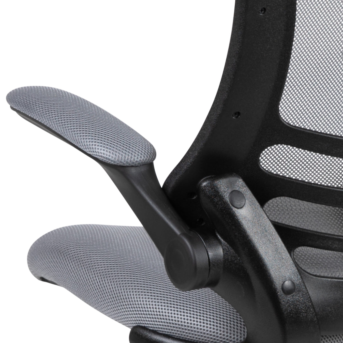 Dark Gray Mesh/Black Frame |#| Mid-Back Dark Gray Mesh Swivel Ergonomic Task Office Desk Chair - Flip-Up Arms