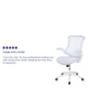 White Mesh/White Frame |#| Mid-Back White Mesh Ergonomic Task Office Chair, White Frame - Flip-Up Arms