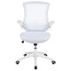 White Mesh/White Frame |#| Mid-Back White Mesh Ergonomic Task Office Chair, White Frame - Flip-Up Arms