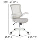 Light Gray Mesh/White Frame |#| Mid-Back Light Gray Mesh Ergonomic Task Office Chair, White Frame - Flip-Up Arms