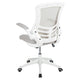 Light Gray Mesh/White Frame |#| Mid-Back Light Gray Mesh Ergonomic Task Office Chair, White Frame - Flip-Up Arms