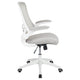 Light Gray Mesh/White Frame |#| Mid-Back Light Gray Mesh Ergonomic Task Office Chair, White Frame - Flip-Up Arms