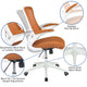 Tan Mesh/White Frame |#| Mid-Back Tan Mesh Ergonomic Task Office Chair, White Frame - Flip-Up Arms