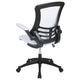 White Mesh/Black Frame |#| Mid-Back White Mesh Swivel Ergonomic Task Office Desk Chair with Flip-Up Arms