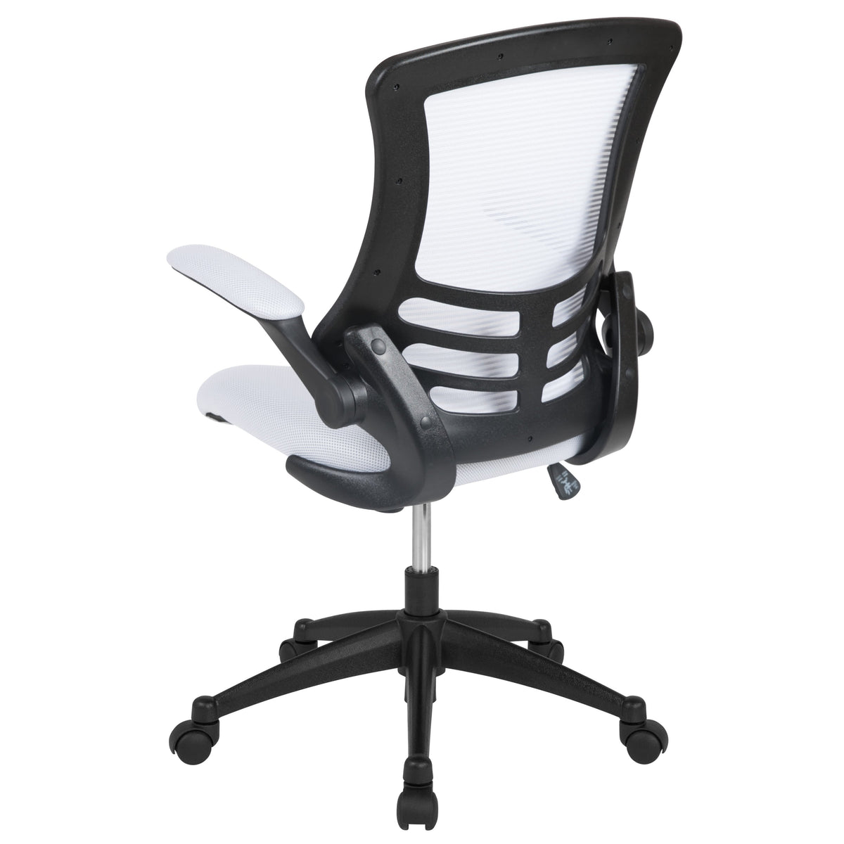 White Mesh/Black Frame |#| Mid-Back White Mesh Swivel Ergonomic Task Office Desk Chair with Flip-Up Arms