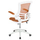 Tan Mesh/White Frame |#| Mid-Back Tan Mesh Ergonomic Task Office Chair, White Frame - Flip-Up Arms