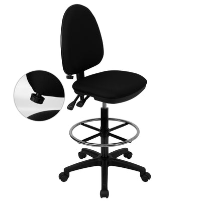 Mid-Back Multi-Functional Ergonomic Drafting Chair with Adjustable Lumbar Support