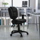 Black LeatherSoft |#| Mid-Back Black LeatherSoft Multifunction Office Chair with Pillow Top Cushioning