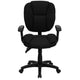 Black Fabric |#| Mid-Back Black Fabric Multifunction Swivel Office Chair w/ Pillow Top Cushioning