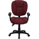 Burgundy Fabric |#| Mid-Back Burg Fabric Multifunction Swivel Office Chair w/ Pillow Top Cushioning