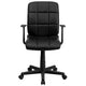 Black |#| Mid-Back Black Quilted Vinyl Swivel Task Office Chair with Arms - Home Office