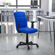 Blue |#| Mid-Back Blue Quilted Vinyl Swivel Task Office Chair with Arms - Home Office