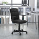 Black |#| Mid-Back Black Quilted Vinyl Swivel Task Office Chair with Arms - Home Office