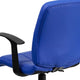 Blue |#| Mid-Back Blue Quilted Vinyl Swivel Task Office Chair with Arms - Home Office