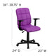 Purple |#| Mid-Back Purple Quilted Vinyl Swivel Task Office Chair with Arms - Home Office