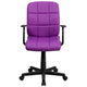 Purple |#| Mid-Back Purple Quilted Vinyl Swivel Task Office Chair with Arms - Home Office