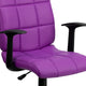 Purple |#| Mid-Back Purple Quilted Vinyl Swivel Task Office Chair with Arms - Home Office