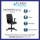 Black |#| Mid-Back Black Quilted Vinyl Swivel Task Office Chair with Arms - Home Office