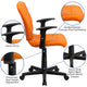 Orange |#| Mid-Back Orange Quilted Vinyl Swivel Task Office Chair with Arms - Home Office