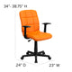 Orange |#| Mid-Back Orange Quilted Vinyl Swivel Task Office Chair with Arms - Home Office