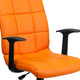 Orange |#| Mid-Back Orange Quilted Vinyl Swivel Task Office Chair with Arms - Home Office