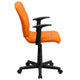 Orange |#| Mid-Back Orange Quilted Vinyl Swivel Task Office Chair with Arms - Home Office