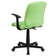 Green |#| Mid-Back Green Quilted Vinyl Swivel Task Office Chair with Arms - Home Office