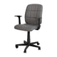 Gray |#| Mid-Back Gray Quilted Vinyl Swivel Task Office Chair with Arms - Home Office