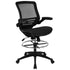 Mid-Back Transparent Mesh Drafting Chair with Flip-Up Arms