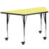 Mobile 29''W x 57''L Trapezoid Thermal Laminate Activity Table - Standard Height Adjustable Legs