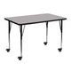 Gray |#| Mobile 30inchW x 48inchL Rectangular Grey Thermal Laminate Adjustable Activity Table