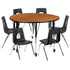 Mobile 47.5" Circle Wave Flexible Laminate Activity Table Set with 16" Student Stack Chairs