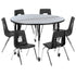 Mobile 47.5" Circle Wave Flexible Laminate Activity Table Set with 16" Student Stack Chairs