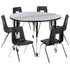 Mobile 47.5" Circle Wave Flexible Laminate Activity Table Set with 18" Student Stack Chairs