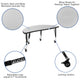 Grey |#| Mobile 47.5inch Half Circle Wave Collaborative Grey Kids Adjustable Activity Table