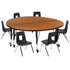 Mobile 60" Circle Wave Flexible Laminate Activity Table Set with 12" Student Stack Chairs