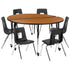 Mobile 60" Circle Wave Flexible Laminate Activity Table Set with 16" Student Stack Chairs